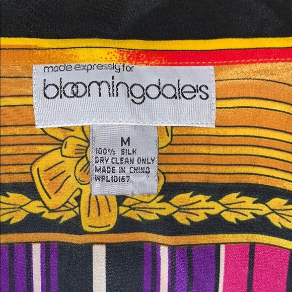 Bloomingdales vintage rainbow silk blouse - Picture 6 of 7